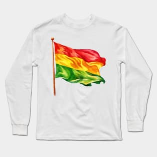 Watercolor Juneteenth Flag Long Sleeve T-Shirt